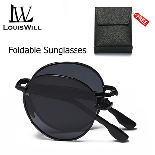 Louiswill ใหม่ แว่นตากันแดดแฟชั่น พับได้ แบบพกพา ป้องกันรังสียูวี สําหรับผู้ชาย และผู้หญิง 2022