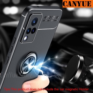 vivo Y76 Y76s Y74s 5G Y15s Y15A V23e V21e V21 / V21 (5G) V20 SE Pro (2021) V19 Neo V17 X60 Pro Shockproof Phone Case Soft Silicone Metal Ring Stand Phone Back Cover