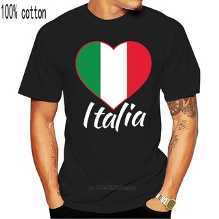 [S-5XL] เสื้อยืดคอกลม พิมพ์ลาย I Love Italy - Italia Heart สําหรับผู้ชาย