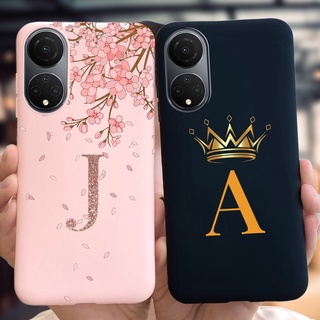 เคสโทรศัพท์ ซิลิโคนนิ่ม ปิดด้านหลัง ลายตัวอักษรน่ารัก สําหรับ Honor X7 2022 X7 X 7 CMA-LX2 CMA-LX1