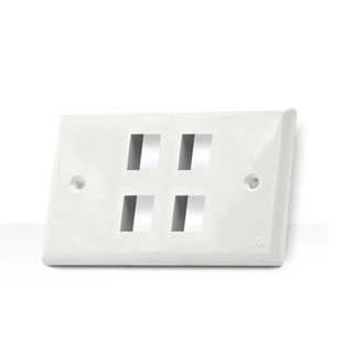 Link US-2314 Shiny Face Plate, 4 Port White