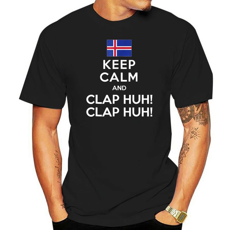 เสื้อยืด-ผ้าฝ้าย-พิมพ์ลายทีมชาติไอซ์แลนด์-keep-calm-viking-war-chant-huh-คุณภาพสูง-สําหรับผู้ชายสามารถปรับแต่งได้