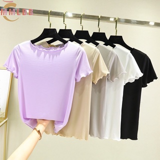 พร้อมส่ง เสื้อยืดลําลอง ผ้าฝ้าย แขนสั้น คอกลม ทรงหลวม สไตล์เกาหลี สําหรับสตรี