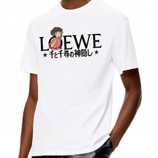 Trendy brand men and women with the same style LOE1WE Spirited Away fashion round neck cotton print short-sleeved T-shir