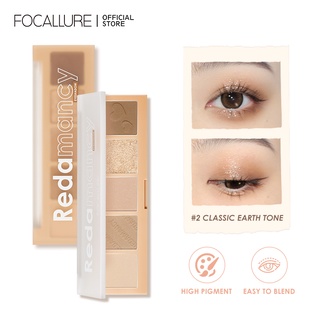 Focallure อายแชโดว์ 5 เฉดสี เม็ดสีสูง แป้งละเอียด เนียนนุ่ม เกลี่ยง่าย ติดทนนาน พกพาสะดวก 5g