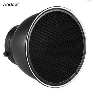 Andoer 7 Inch Standard Reflector Diffuser Lamp Shade Dish with 60° Honeycomb Grid for Bowens Mount Studio Strobe Flash Light Speedlite