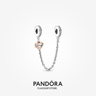 Pandora จี้สร้อยคอ ชุบทอง 14K รูปหัวใจ สีโรสโกลด์ สําหรับครอบครัว