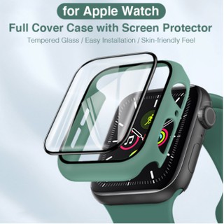 ภาพหน้าปกสินค้า2 In 1 เคสแข็ง ผิวด้าน พร้อมกระจกนิรภัยกันรอยหน้าจอ สําหรับ Apple Watch 40 มม. 38 มม. 42 มม. 44 มม. iWatch Series SE 6 5 4 3 2 1 ที่เกี่ยวข้อง
