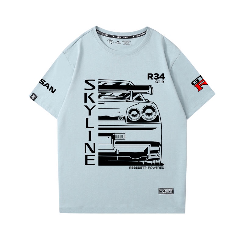 เสื้อยืดโอเวอร์ไซส์nissan-nissan-เสื้อยืด-gtr-ares-r35r34-ดัดแปลงทีมแขนสั้นผู้ชายและผู้หญิงครึ่งเสื้อผ้าทำงานสามารถปรับแ