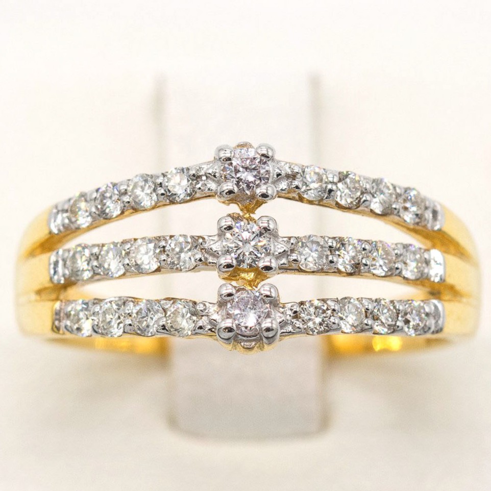 แหวนเพชรแท้-สวยงาม-ทอง9k-me579