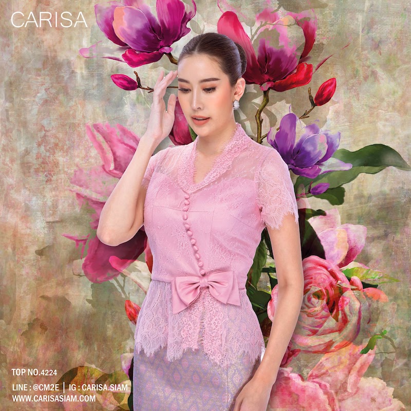 carisa-เสื้อลูกไม้-ลูกไม้ฝรั่งเศสแท้-เนื้อนิ่ม-เกรดพรีเมียม-เนื้อผ้านุ่มสบายผิว-แต่งโบว์น่ารักๆ-4224