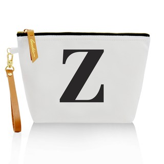 กระเป๋าผ้าลายอักษร ALPHABET CLUTCHES POUCH WHITE ”Z”