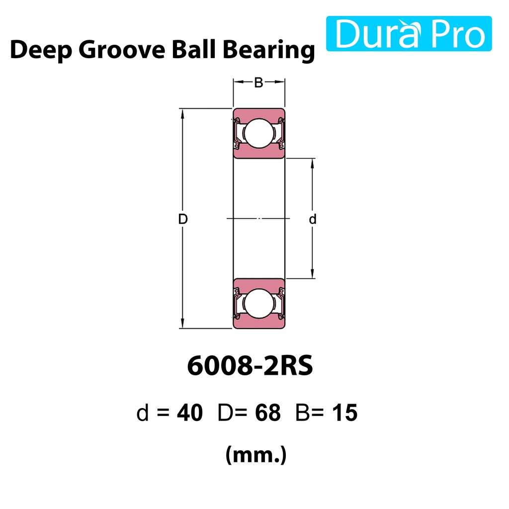 6007-2rs-6008-2rs-6009-2rs-6010-2rs-6011-2rs-6012-2rs-ตลับลูกปืนเม็ดกลม-ฝายาง-fag-deep-groove-ball-bearing-โดย-dura-pro