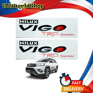 สติ๊กเกอร์ VIGO TRD Sticker Toyota Toyota Hilux Vigo  ดำ-แดง จำนวน 2 ชิ้น