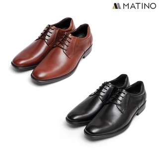 ภาพขนาดย่อของสินค้าMATINO SHOES รองเท้าชายคัทชูหนังแท้ซับหนังแกะ รุ่น SF/B 0415 - BLACK/BROWN