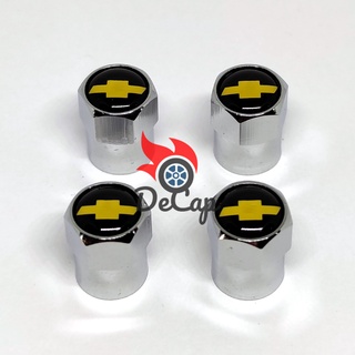 จุกลม ยางรถยนต์ พร้อมโลโก้ เชฟโลเรต Chevrolet 1 ชุด (4 อัน) - Car Tire Valve Caps