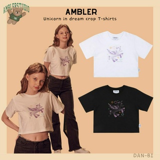 [AMBLER] เสื้อยืดครอป ยูนิคอร์นในฝัน / สินค้าเกาหลี / 2 สี 2 ขนาด / แขนสั้น