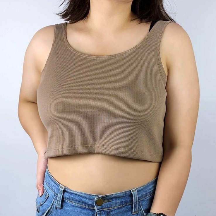 ผ้าร่อง-กล้ามตรงxxl-แบรนด์chotyshop-เสื้อกล้ามผ้าร่อง-เสื้อกล้ามครอปสาวอวบ-อก-36-60-เสื้อครอปสาวอ้วน-qrx-b