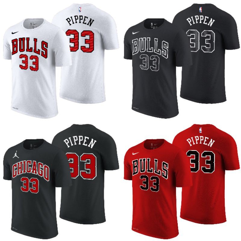 เสื้อยืดพิมพ์ลายแฟชั่นเสื้อยืด-ลายบาสเก็ตบอล-nba-nike-gametime-ลูกบาสเก็ตบอล-chicago-bulls-33-scottie