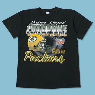 เสื้อยืด ผ้าฝ้าย ลายทีมชาติฟุตบอล Green Bay Packers 1996 Nfl สไตล์วินเทจ สีดํา
