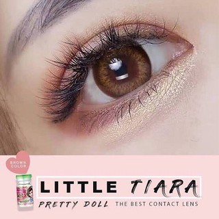 (2) Little Tiara Brown สีน้ำตาล ขอบช็อคโก้ มินิ โทนสุภาพ เรียบร้อย ☘️ Pretty Doll Contact Lens Mini คอนแทคเลนส์ ค่าสายตา