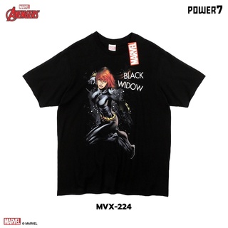 เสื้อยืดผ้าฝ้ายพิมพ์ลายขายดี เสื้อยืดการ์ตูน ลาย Black Widow ลิขสิทธ์แท้ MARVEL COMICS  T-SHIRTS (MVX-224)
