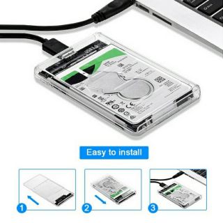 ภาพหน้าปกสินค้าTransparent 2.5 inch HDD SSD Case Sata to USB 3.0 Adapter Free 5 Gbps Box Hard Drive ที่เกี่ยวข้อง
