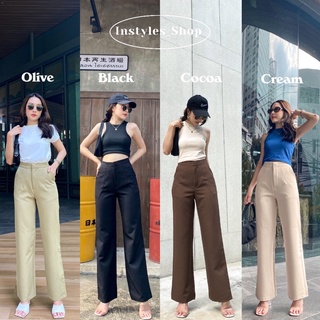 ภาพขนาดย่อของสินค้าinstyles_shop ️easy pants  กางเกงขายาว Trousers กางเกงขากระบอก กางเกงขายาวผู้หญิง