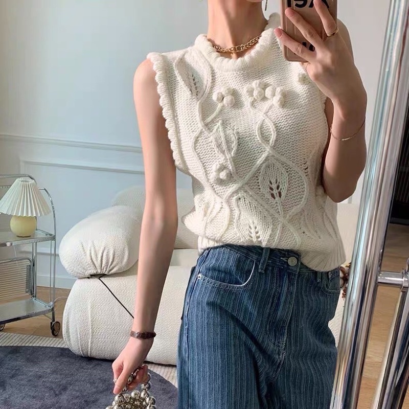 พร้อมส่ง09-09-21-เสื้อแขนกุด-ผ้าknit-ทอลายฉ่ำ-รุ่นนี้เป็นงานนำเข้า-ของตึกเกาหลี-นะครับ-ราคาเลยสูงนิดนึง