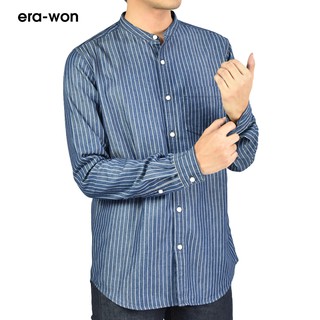 ภาพหน้าปกสินค้าera-won เสื้อเชิ้ตคอจีน แขนยาว Denim shirt Antibacteria สี New Jan ที่เกี่ยวข้อง