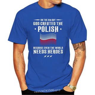 เสื้อผ้าผชใหม่ เสื้อยืดลําลอง แขนสั้น คอกลม พิมพ์ลาย God Created The Polish Patriotic สําหรับผู้ชาย 2021 2021S-5XL