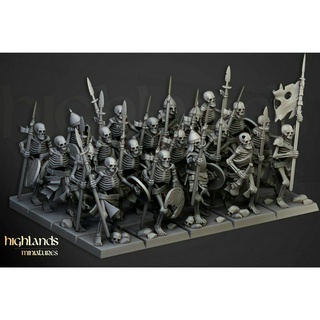 Skeleton Warrior Unit - High quality and detailed 3d print miniature board game model war game - Highlands Miniatures