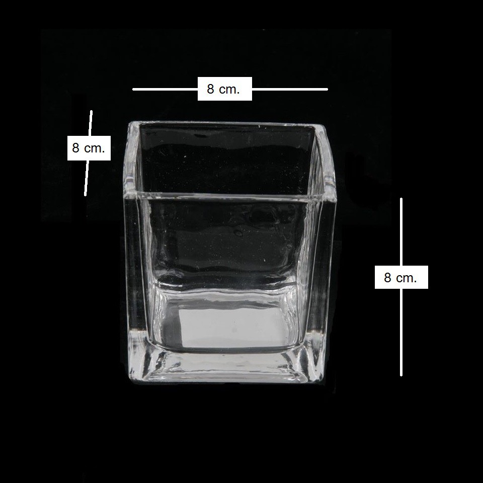แก้วสี่เหลี่ยม-แก้วใสทรงสี่เหลี่ยม-ขนาด-8x8x8cm