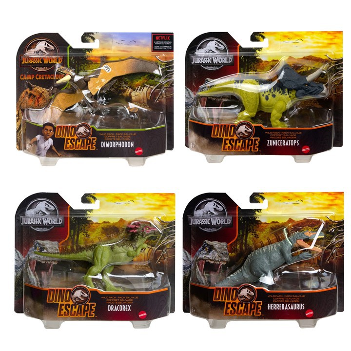 jurassic-world-wild-pack-wave-1-ของเล่น-แอ็คชั่นฟิกเกอร์-ไดโนเสาร์-สายพันธุ์ขนาดเล็กที่อยู่รวมฝูง-เวฟ-1-รุ่น-gwc93b