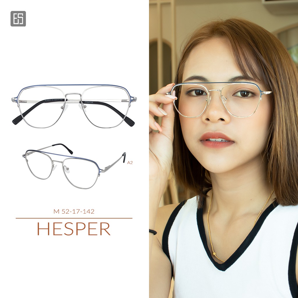 เฉพาะกรอบ-กรอบแว่นตารุ่น-hesper-เบรนด์-eye-amp-style-โลหะ-เท่ๆ