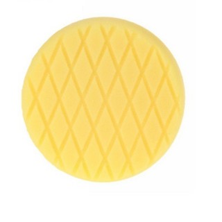 ฟองน้ำขัดสีรถ 6นิ้ว สีเหลือง Yellow Medium Cut Diamond Cross  6inch (สำหรับแป้นจับ 5นิ้ว เพื่อเว้นขอบ)