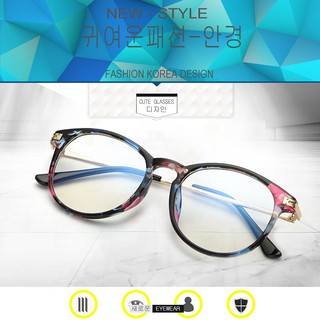 Fashion แว่นตากรองแสงสีฟ้า 8616 สีดำลายกละตัดทอง ถนอมสายตา