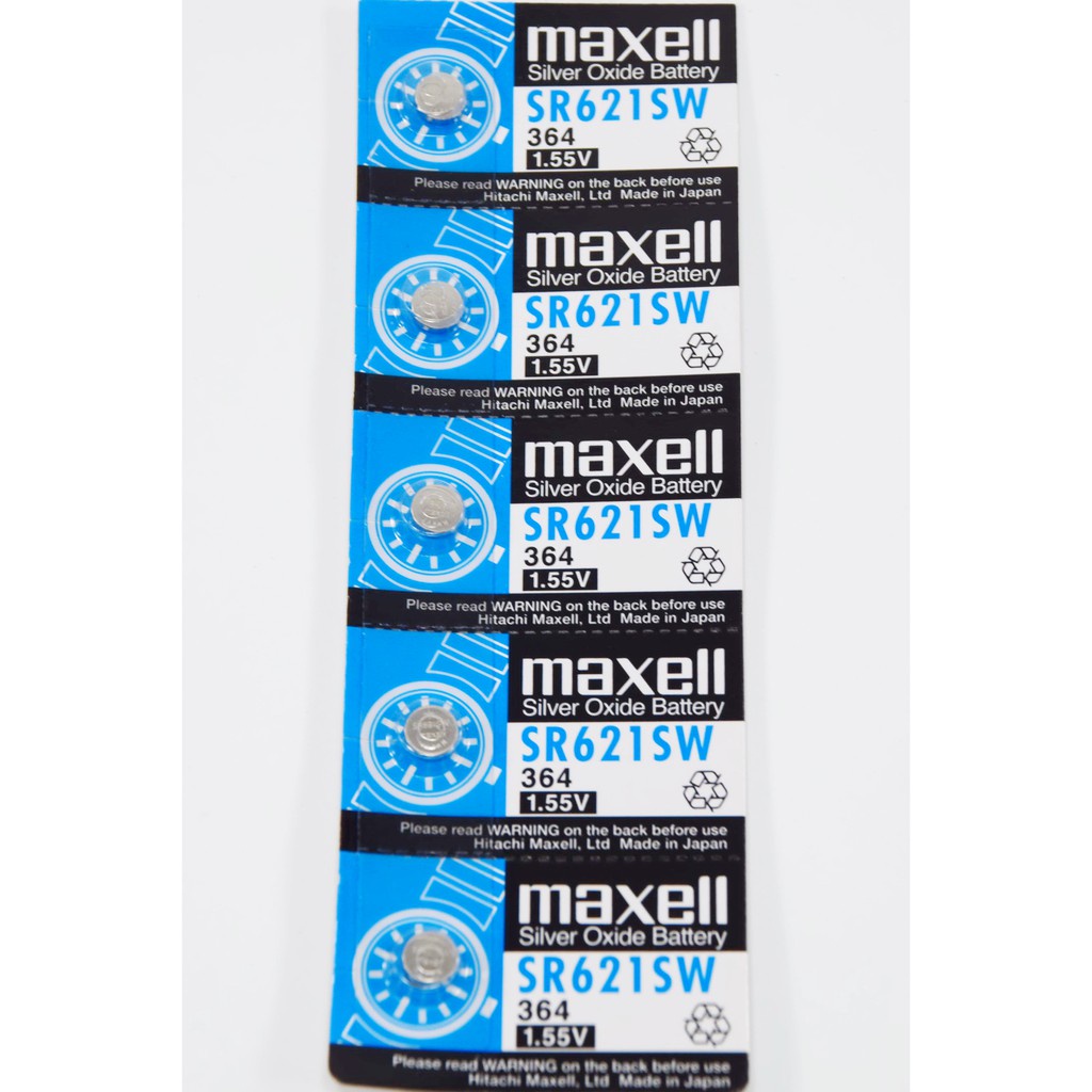 ถ่านนาฬิกา Maxell SR621SW Made in Japan 1.55V ของแท้ 100% ถ่านกระดุม ...