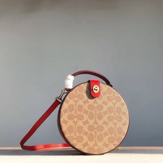 💥COACH LUNAR NEW YEAR CIRCLE BAG IN SIGNATURE CANVASand glovetanned leather