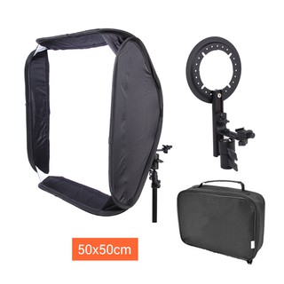 Flash Softbox Kit 50x50cm Bracket Bowen Mount Holder