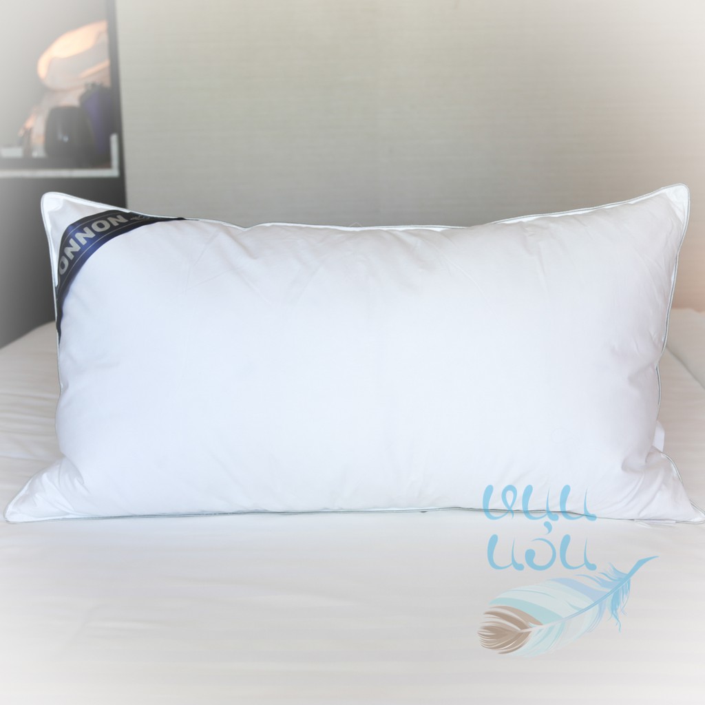 LuxeSleep รุ่น King Goose 1400 หมอนขนห่านแท้ King Size 20x36 นิ้ว สัมผัสนุ่มดุจปุยเมฆ พร้อมปลอกหมอน Cotton 100%