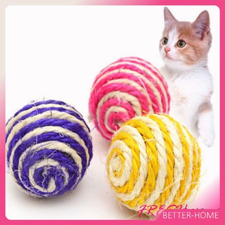 ลูกบอลเชือก ของเล่นแมว ลูกบอลพันด้วยเชือก ของเล่นแมว ฝนกรงเล็บ พร้อมส่งคละสี Cat toy ball
