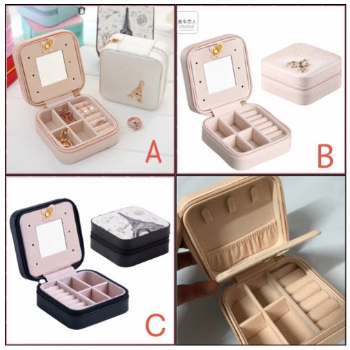 พร้อมส่ง-กล่องใส่เครื่องประดับ-กล่อง-แบบพกพา-jewelry-box-accessory-box