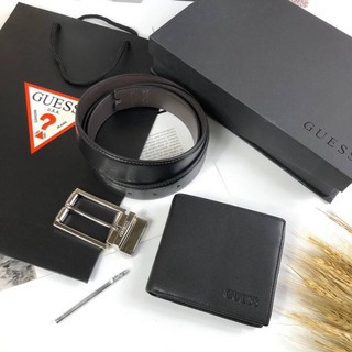 GUESS Leather Belt & Wallet Set