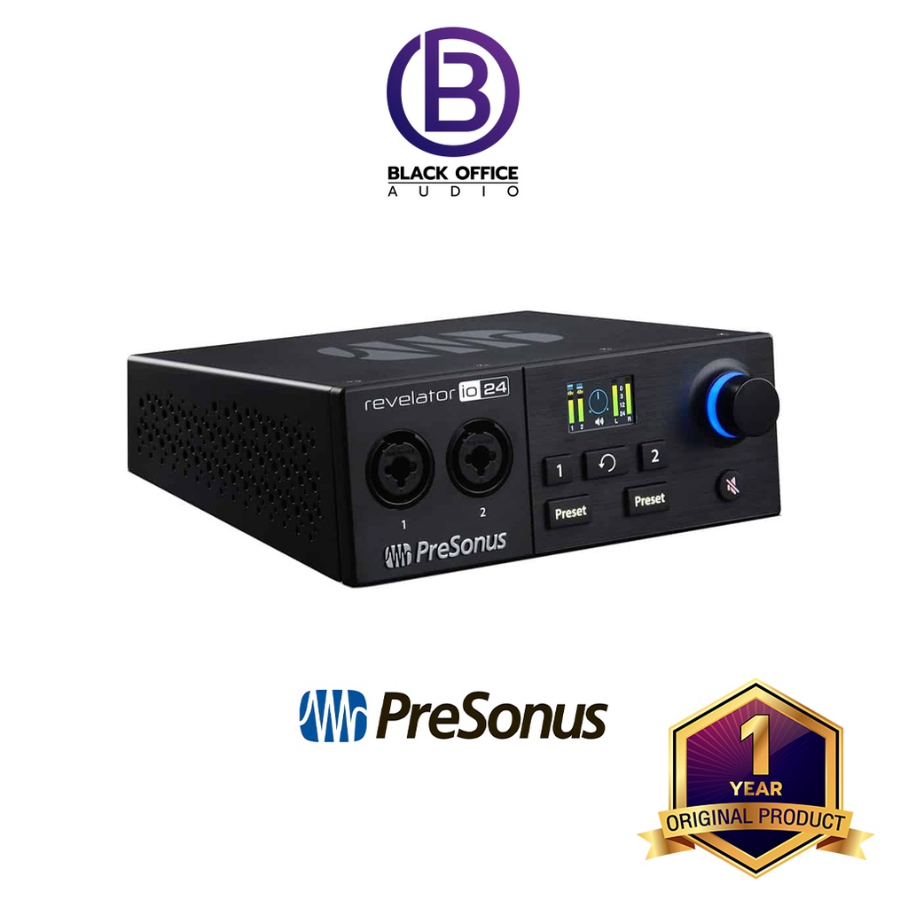 presonus-revelator-io24-ออดิโออินเตอร์เฟสบันทึกเสียง-usb-c-audio-interface-อัดเสียง-ทำเพลง-blackofficeaudio