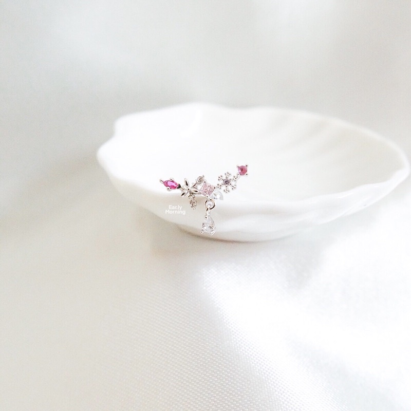 จิวเกาหลี นำเข้า Pink sense(silver) พร้อมส่ง | Shopee Thailand