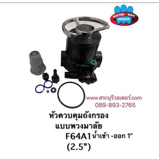 หัวควบคุม เรซิน ถังกรองไฟเบอร์ Multiport valve TMF64A2 หัววาล์วพวงมาลัย พร้อมหัวตะแกรงบน ถังกรองน้ำไฟเบอร์กลาส