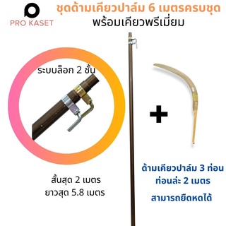 ชุดเคียวเกี่ยวปาล์มครบชุด - ขนาดความยาวรวม 6 เมตร (2 เมตร 31 มม + 2 เมตร 36 มม + 2 เมตร 41มม)  - เคียวทอง SBL M222A