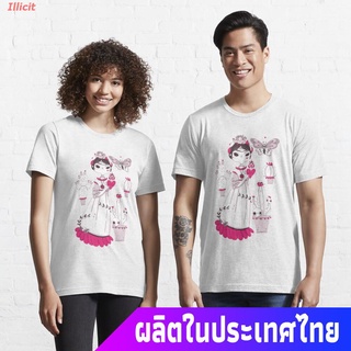 เสื้อยืดผู้หญิง เสื้อทหาร เสื้อยืดแขนสั้น Frida Kahlo Essential T-Shirt Sports T-shirt เสื้อขาว Tee