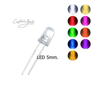 ภาพย่อรูปภาพสินค้าแรกของ1ชิ้น หลอด LEDใส 5mm. Light Emitting Diode DIY ไดโอดเปล่งแสง